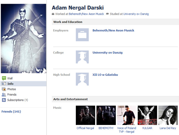 Nergal też usuwa profil z Facebooka!
